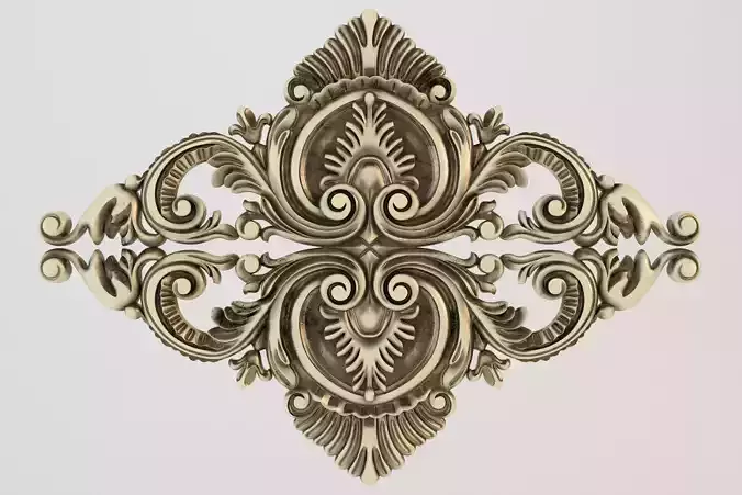 rosette gold ornate ornament 3D print model