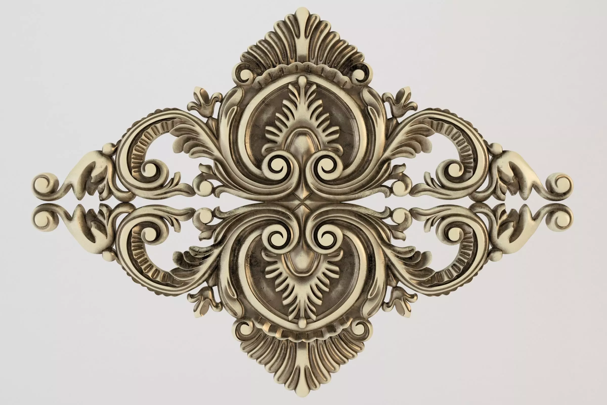 rosette gold ornate ornament 3D print model_0
