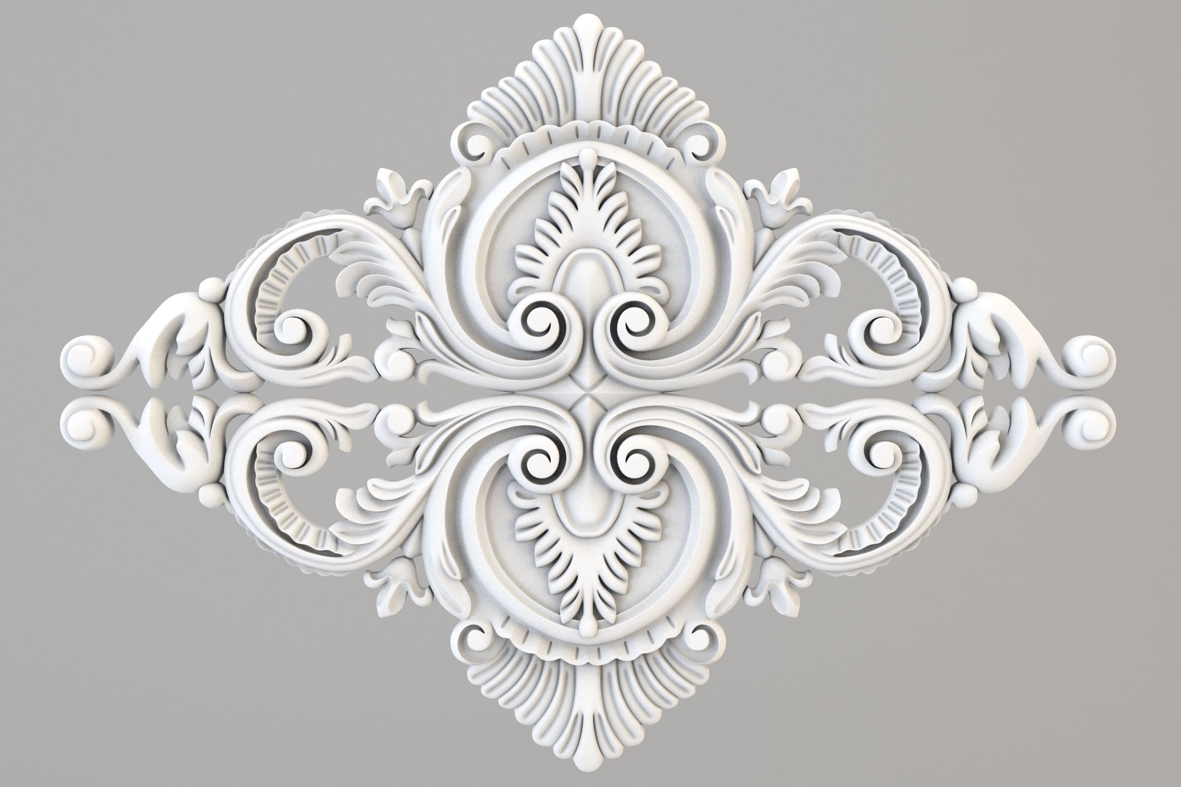 rosette gold ornate ornament 3D print model_4