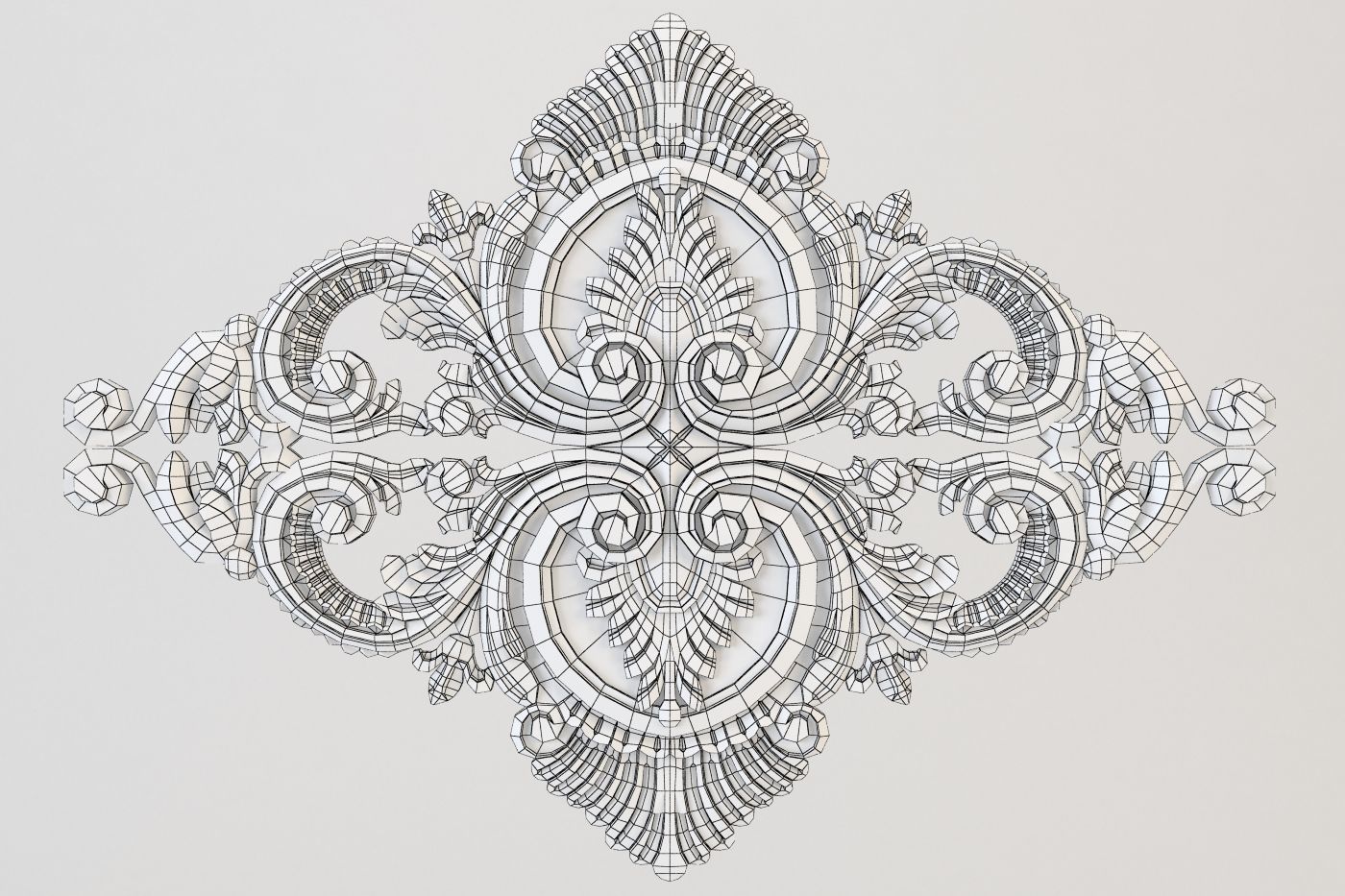 rosette gold ornate ornament 3D print model_2