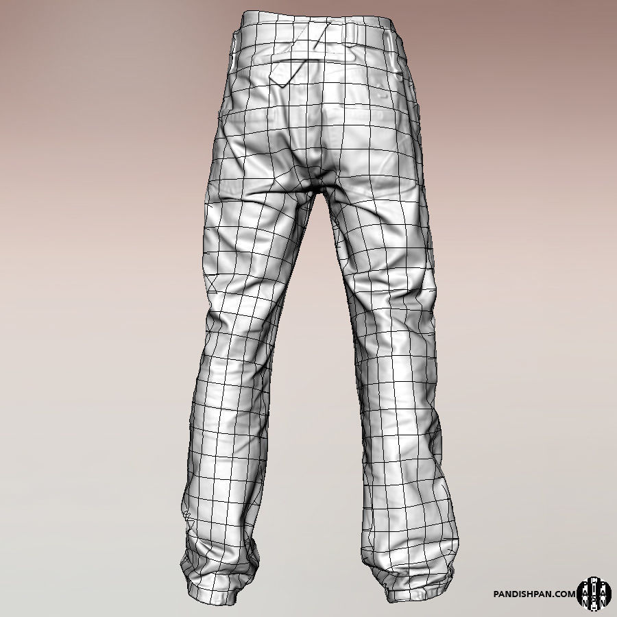 Male Pants Jeans Zbrush 3D Scanned Model   3D model_7