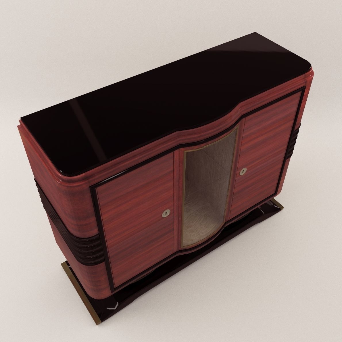 Sideboard with a bar - Art Deco 1920 3D model_1