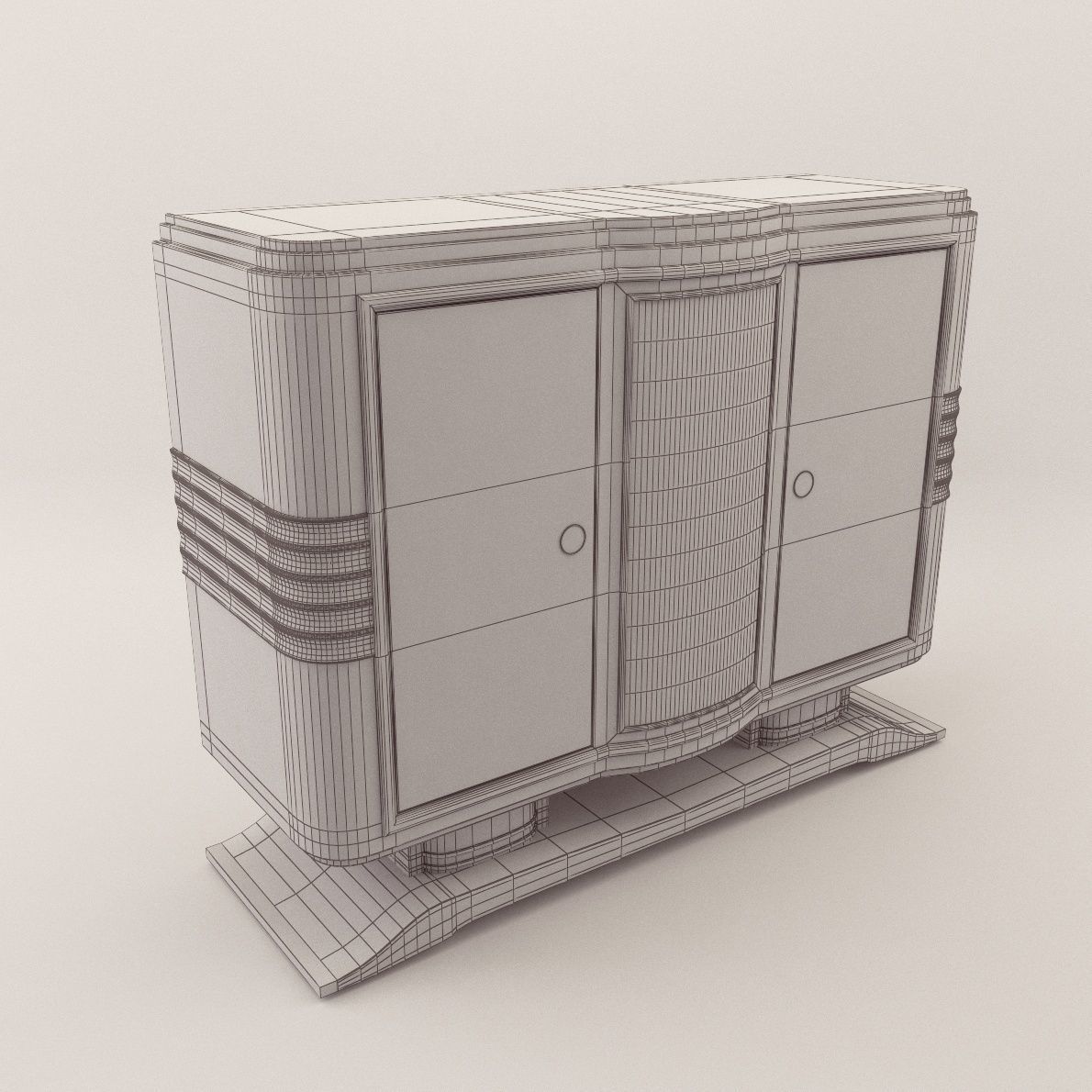 Sideboard with a bar - Art Deco 1920 3D model_3