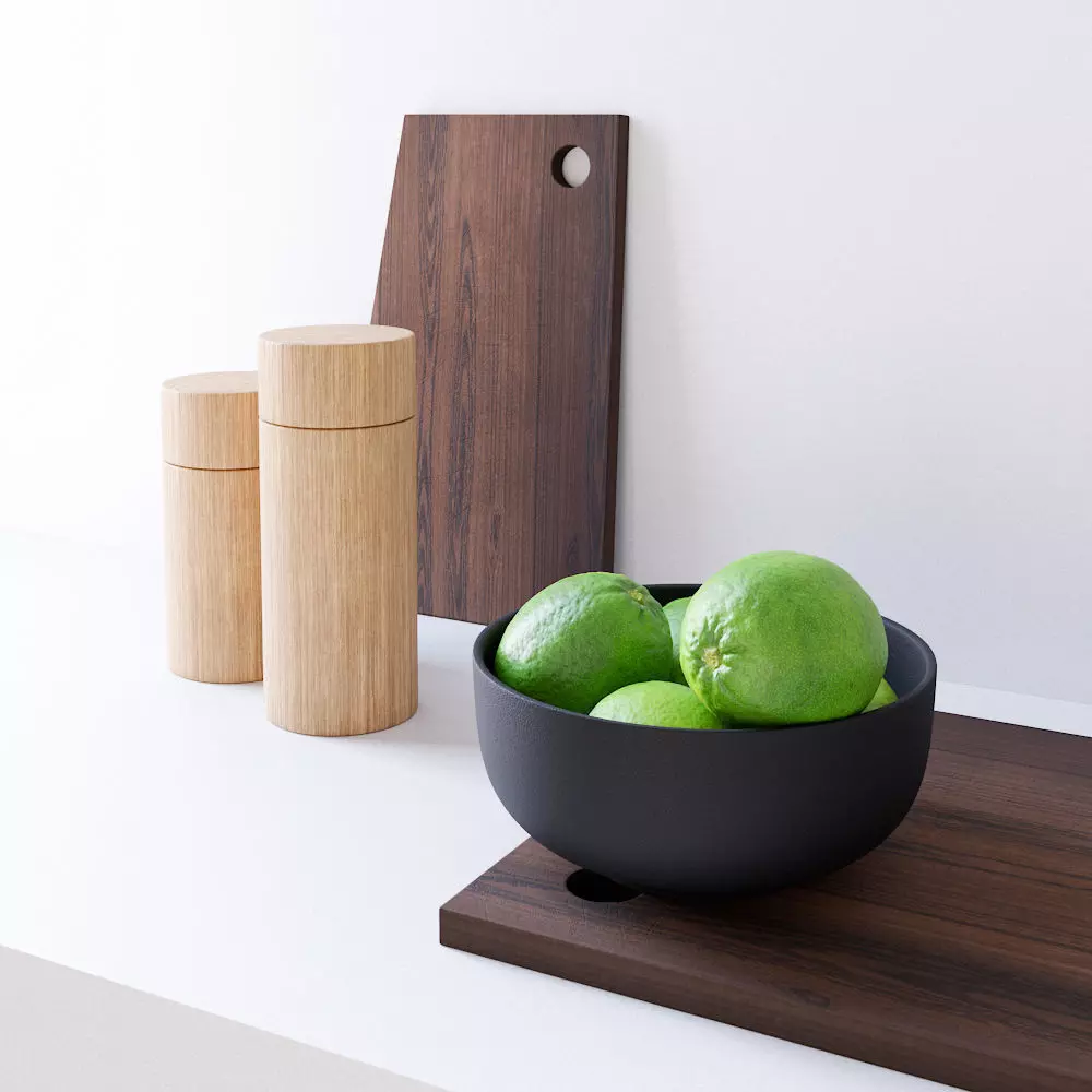 Decor Set Lime Bowl 3D model_0