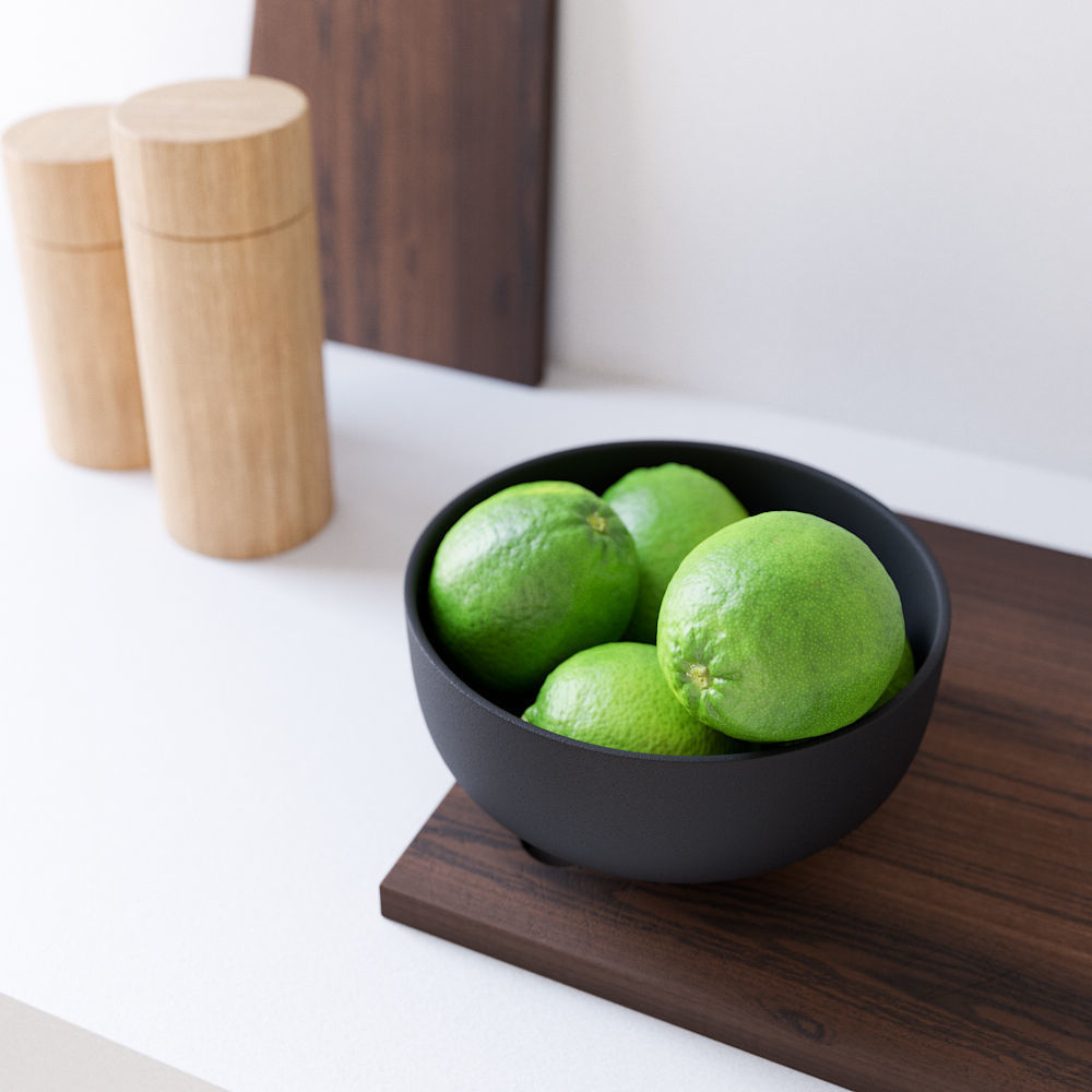 Decor Set Lime Bowl 3D model_1