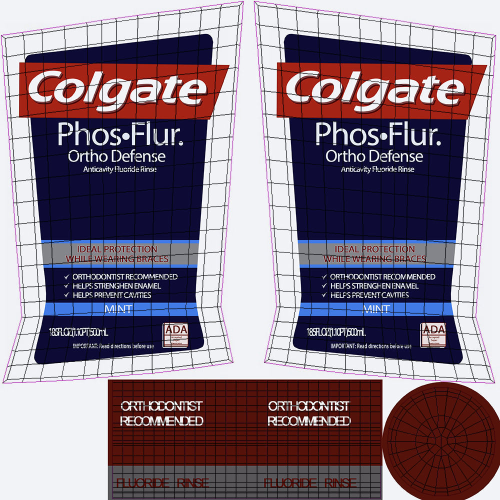 Colgate Mouthwash Bottle Low-poly 3D model_4