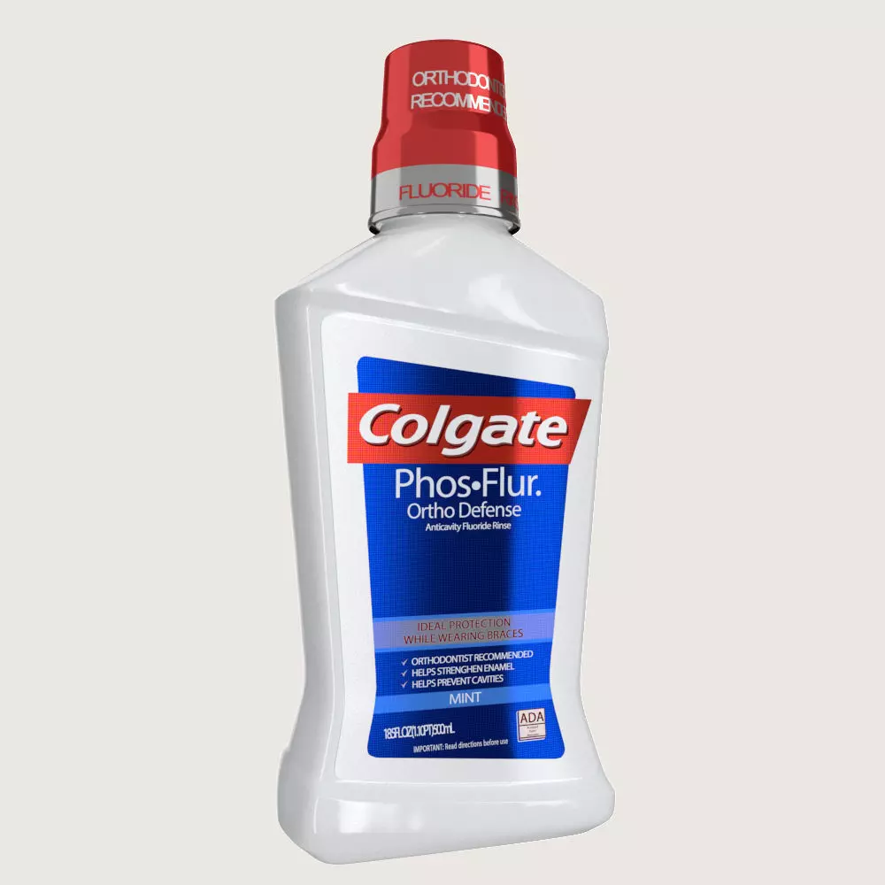 Colgate Mouthwash Bottle Low-poly 3D model_0
