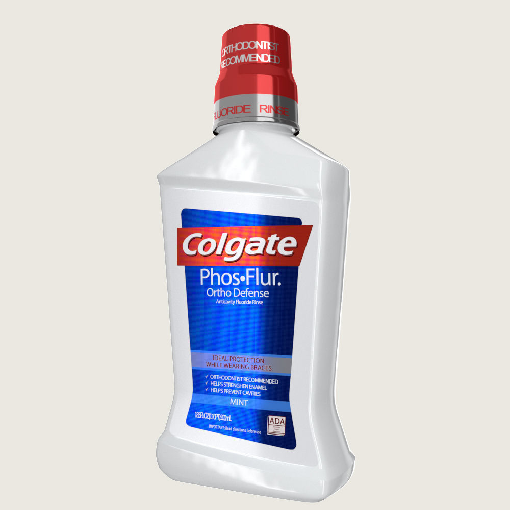 Colgate Mouthwash Bottle Low-poly 3D model_1