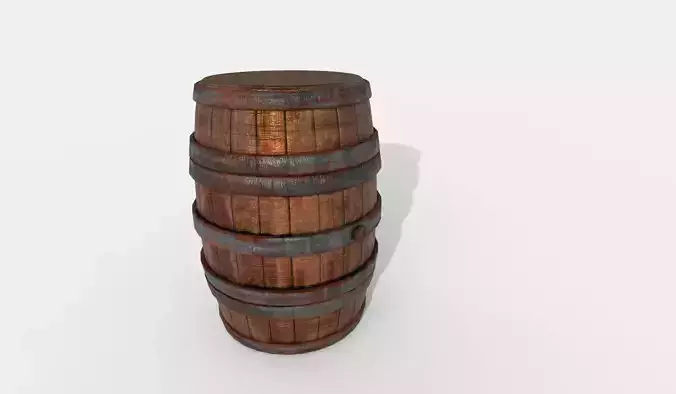 Worn Wooden Barrel