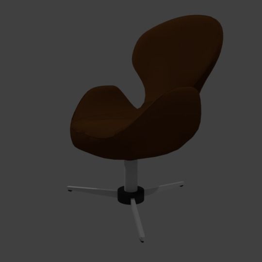 Office Chair in leather 3D model_3