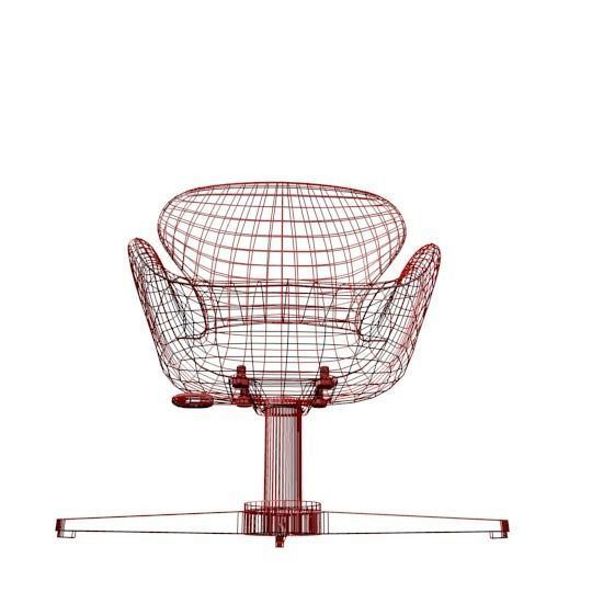 Office Chair in leather 3D model_12