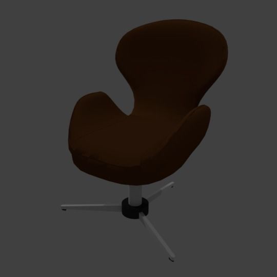 Office Chair in leather 3D model_4