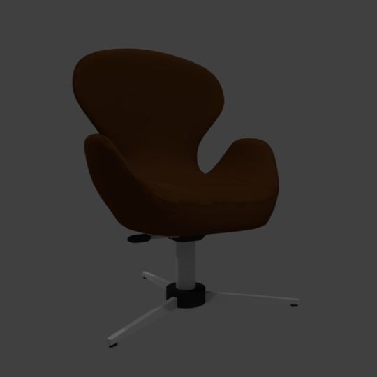 Office Chair in leather 3D model_8