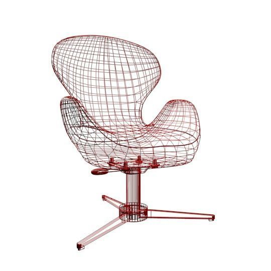 Office Chair in leather 3D model_10