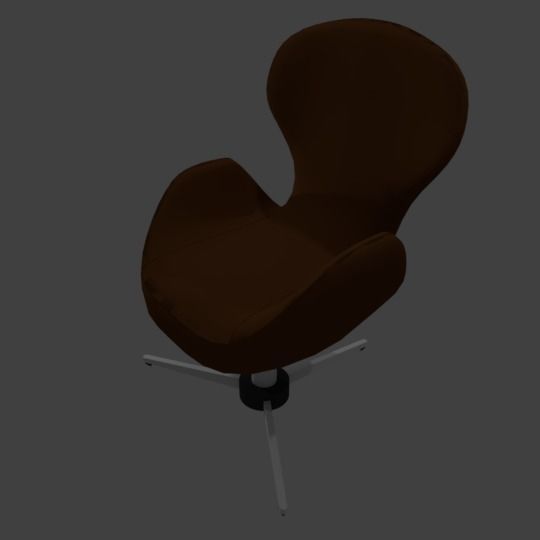 Office Chair in leather 3D model_5