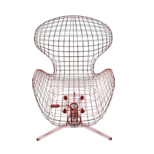 Office Chair in leather 3D model_14