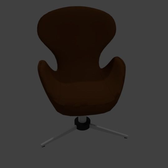 Office Chair in leather 3D model_6
