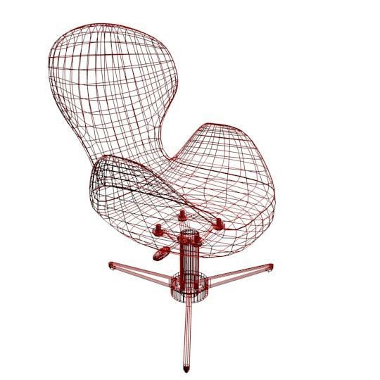 Office Chair in leather 3D model_11