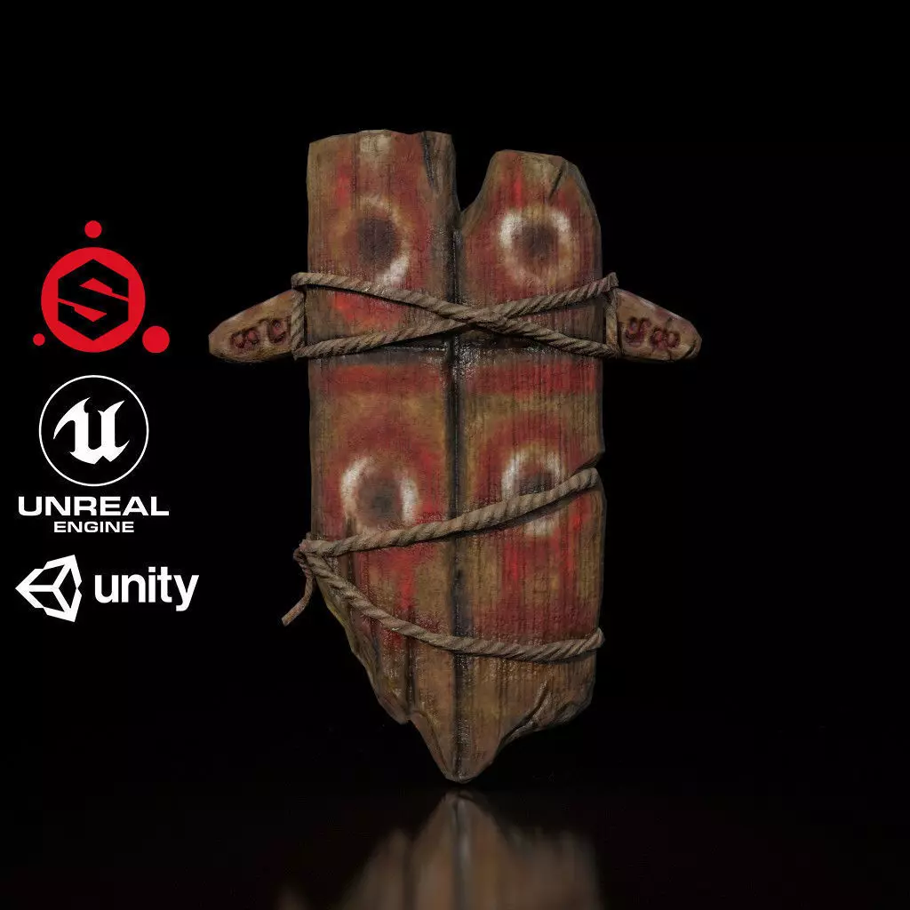 HIE Game Ready Horror Shield D180323 Low-poly 3D model_0