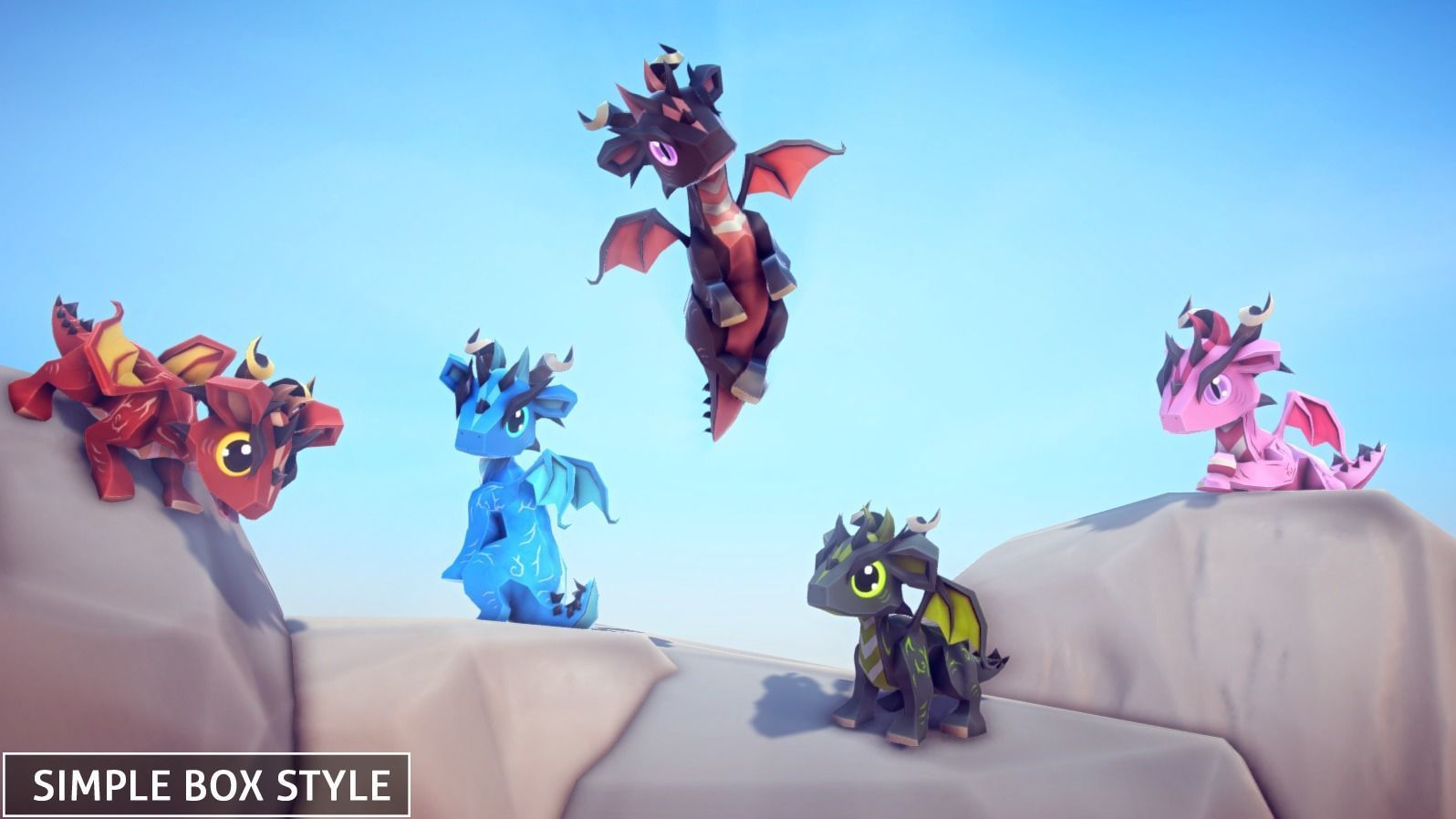 Little Dragons Mouse Low-poly 3D model_5