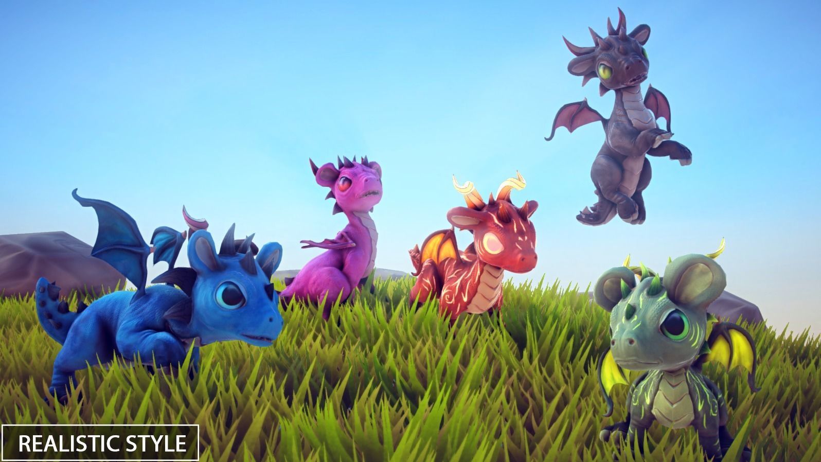 Little Dragons Mouse Low-poly 3D model_2