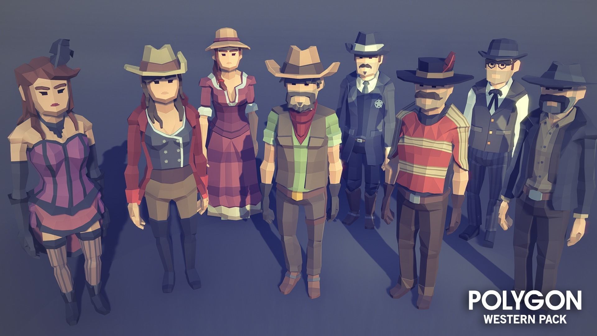 POLYGON - Western Low-poly 3D model_9