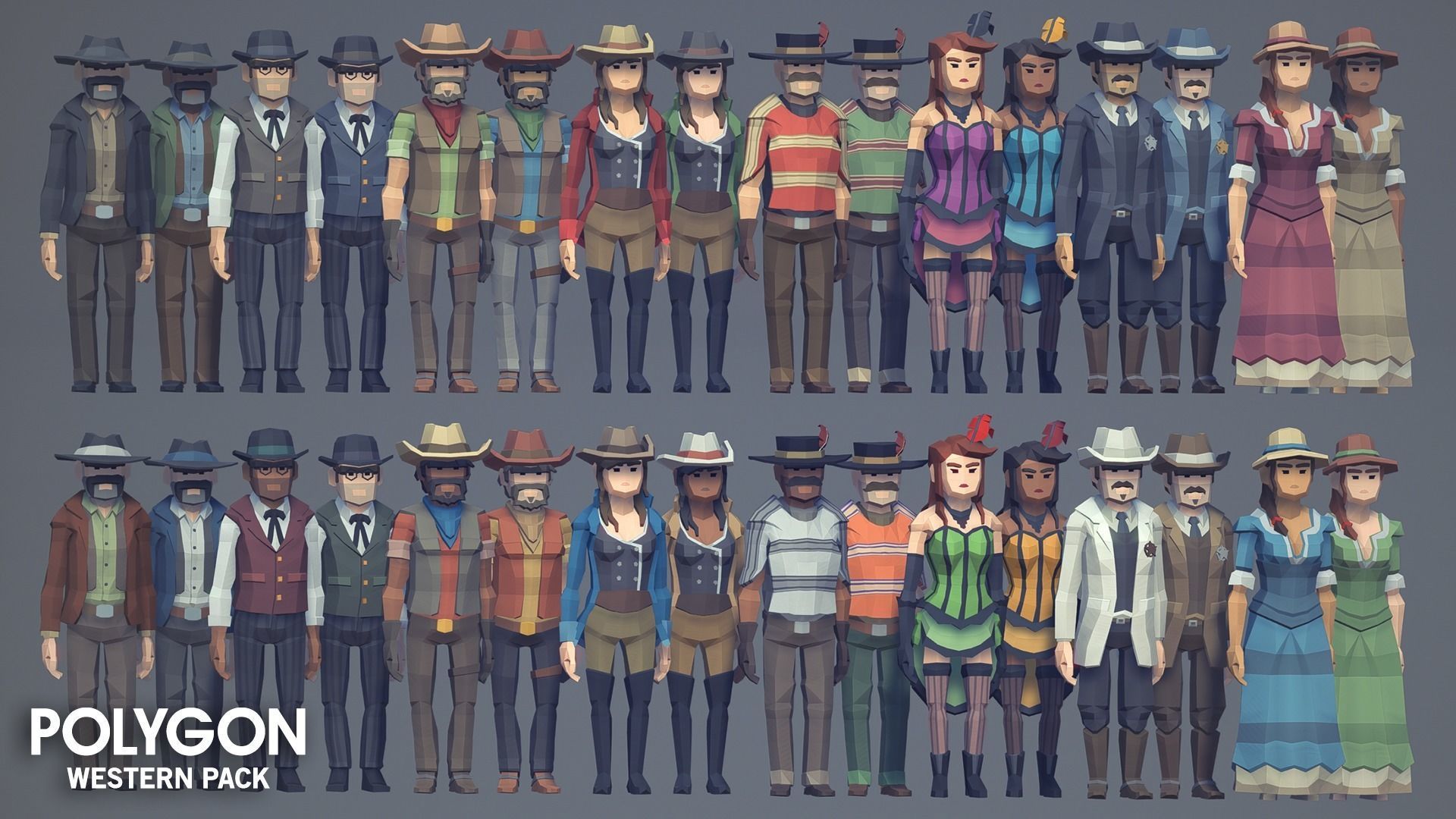 POLYGON - Western Low-poly 3D model_10