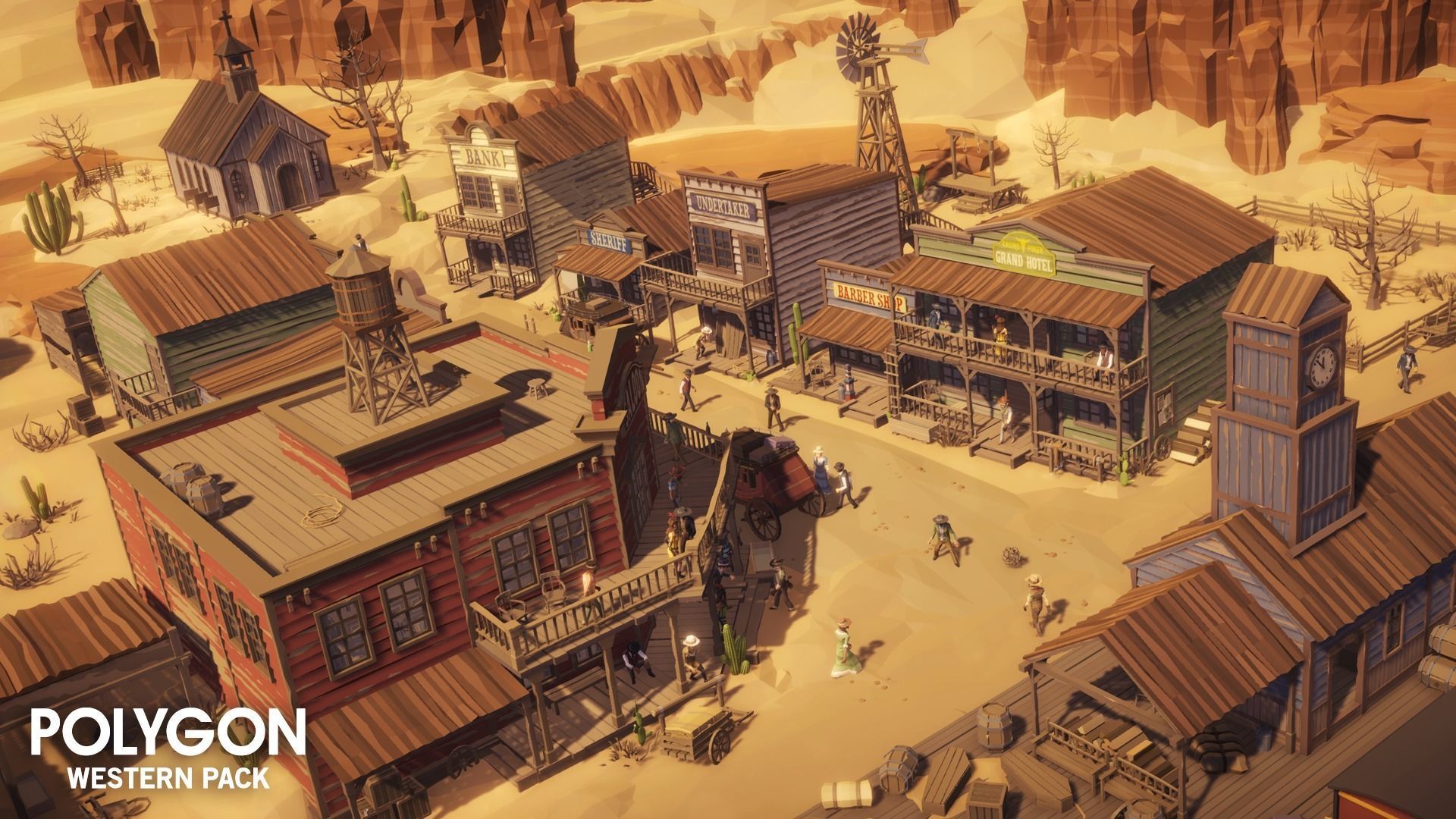POLYGON - Western Low-poly 3D model_3