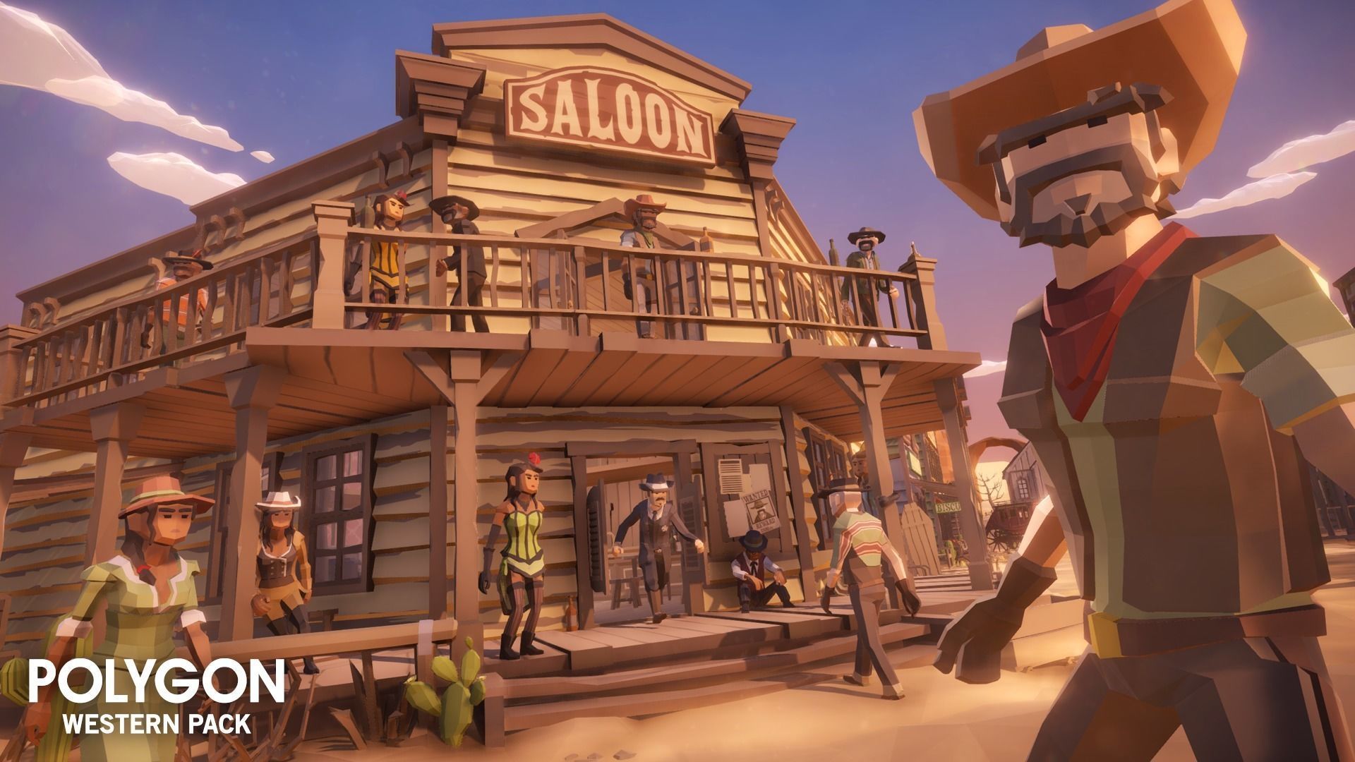 POLYGON - Western Low-poly 3D model_2