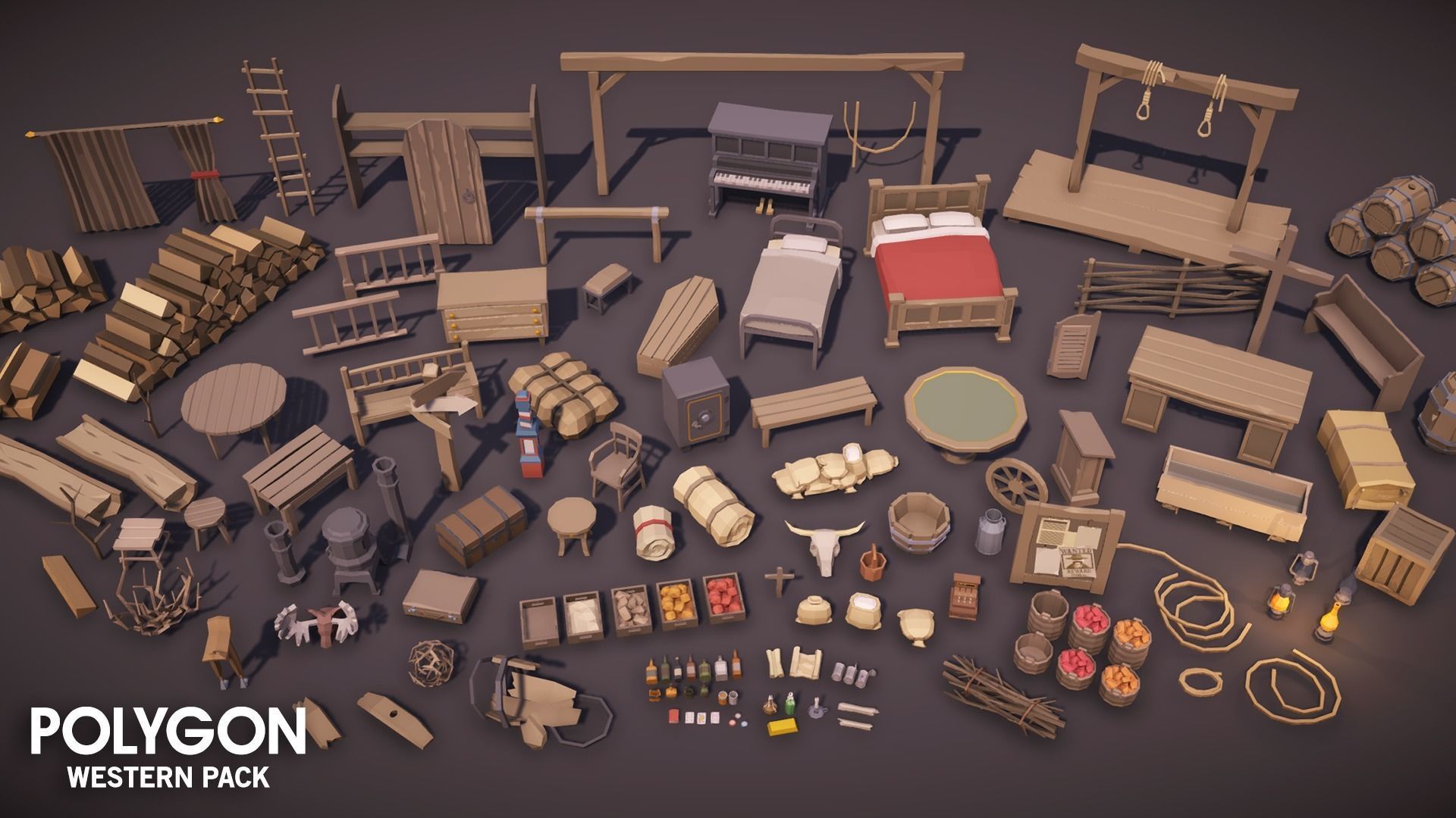 POLYGON - Western Low-poly 3D model_11