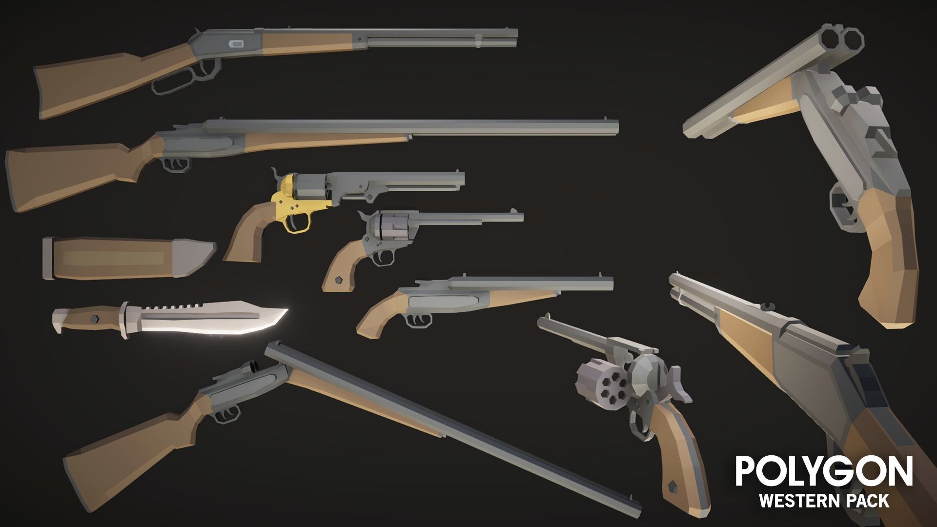POLYGON - Western Low-poly 3D model_14