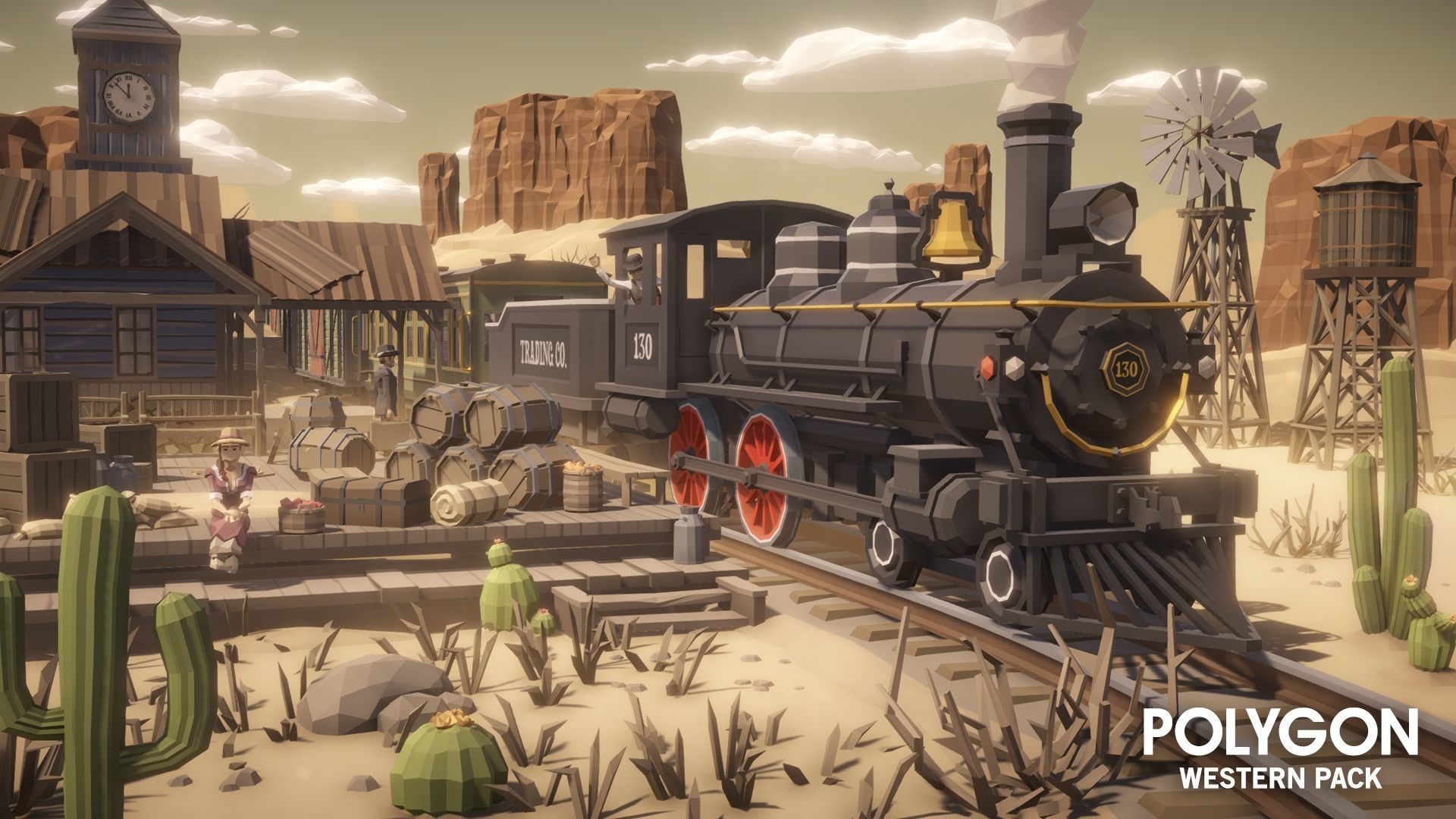 POLYGON - Western Low-poly 3D model_5