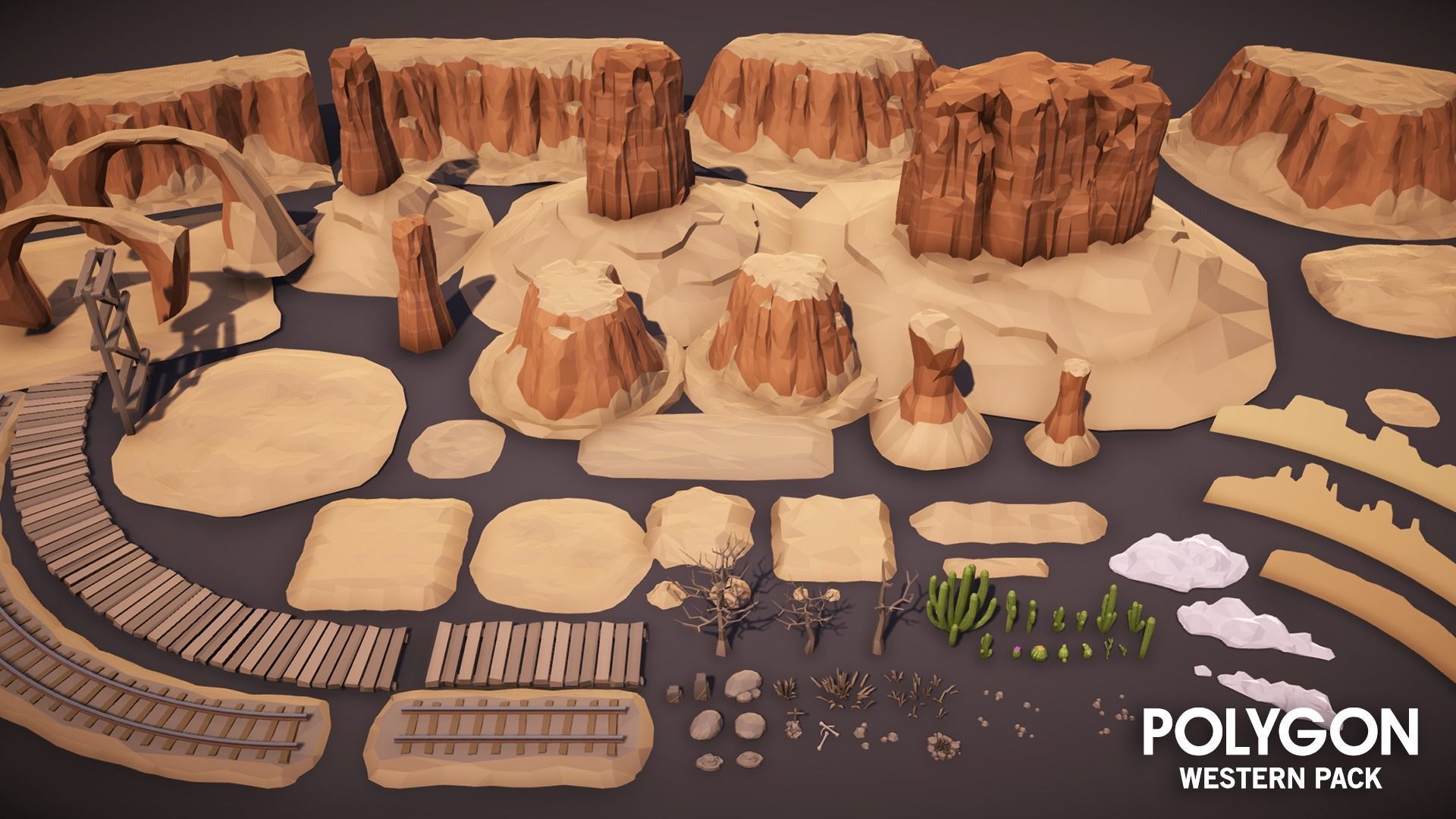POLYGON - Western Low-poly 3D model_13