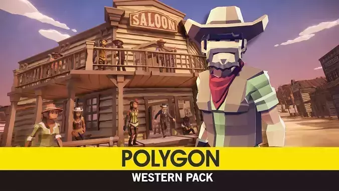 POLYGON - Western Low-poly 3D model