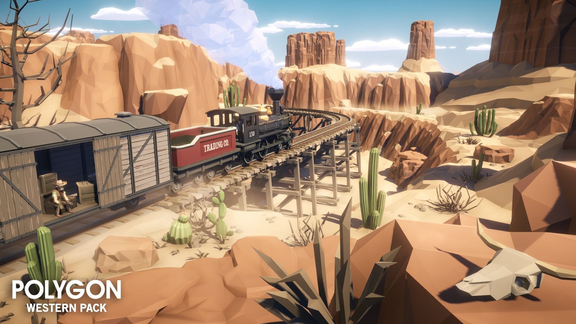 POLYGON - Western Low-poly 3D model_8
