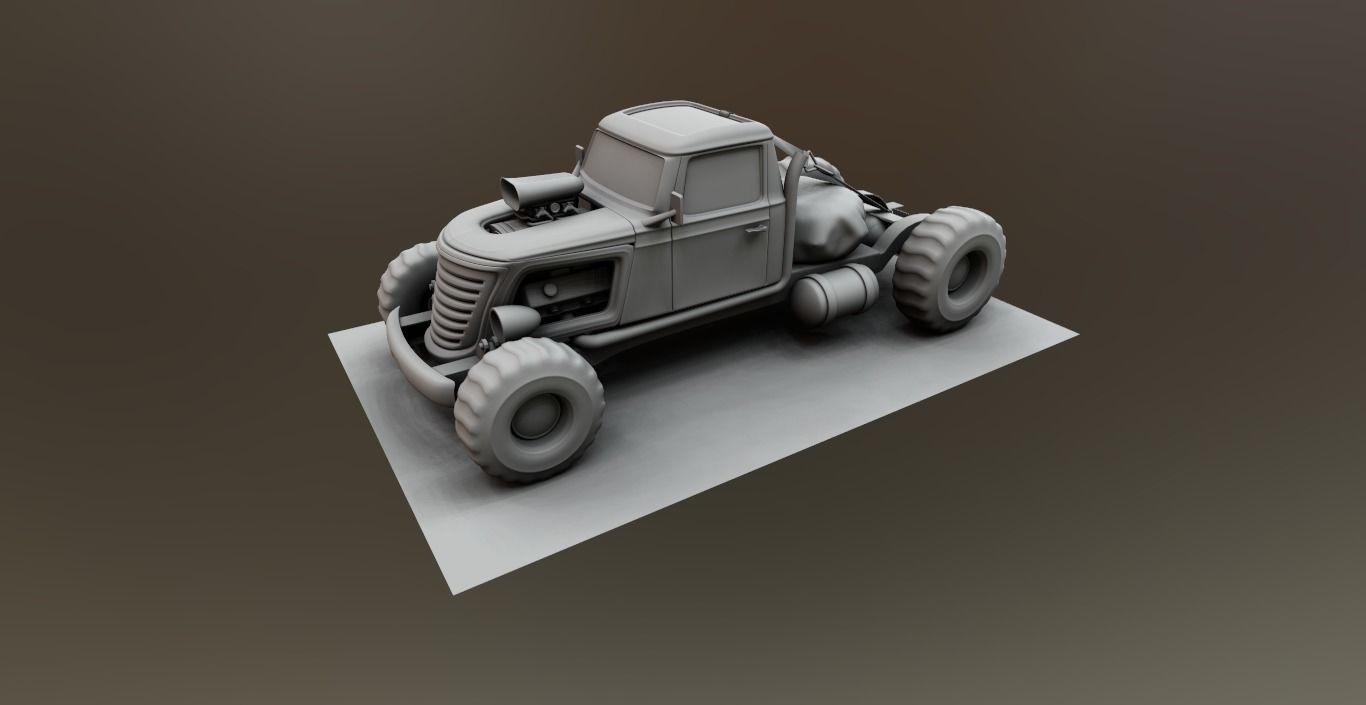 Tow Truck Big Brat Low-poly 3D model_6