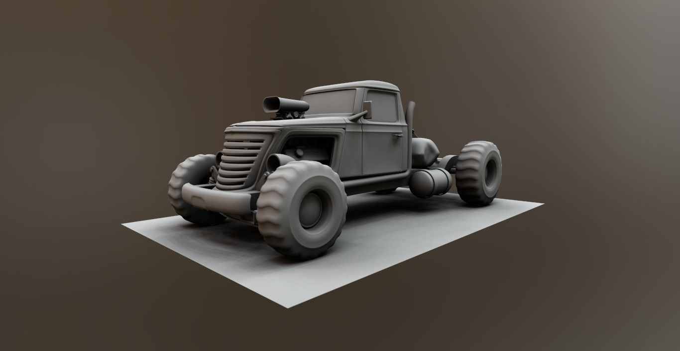 Tow Truck Big Brat Low-poly 3D model_4