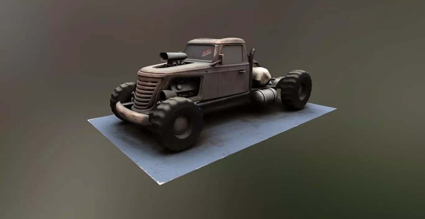 Tow Truck Big Brat Low-poly 3D model_0