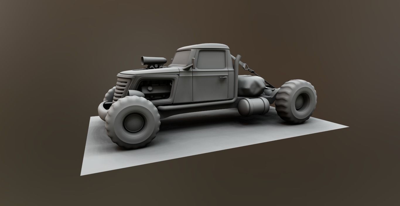 Tow Truck Big Brat Low-poly 3D model_5