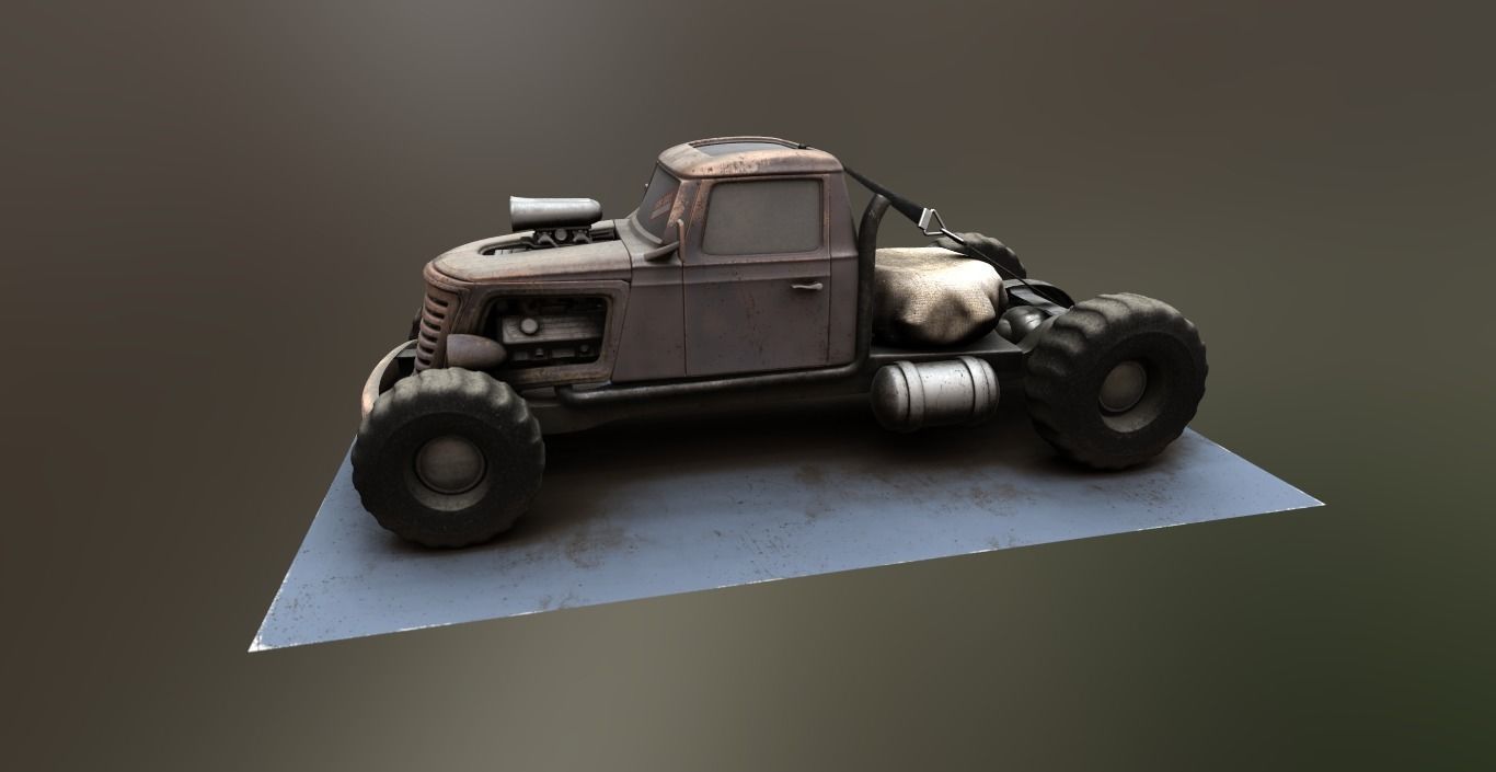 Tow Truck Big Brat Low-poly 3D model_1
