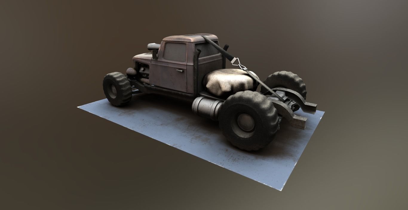 Tow Truck Big Brat Low-poly 3D model_3