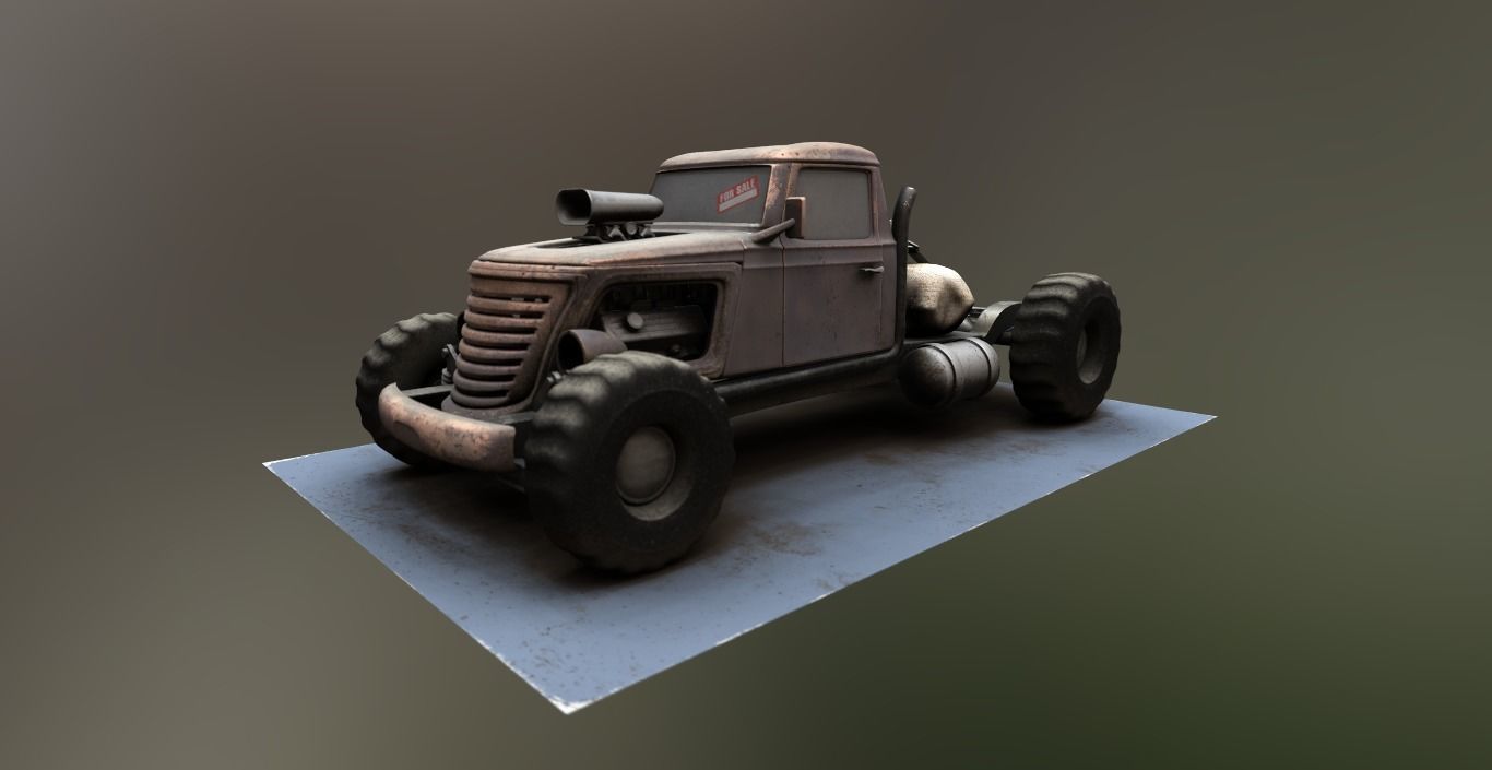 Tow Truck Big Brat Low-poly 3D model_2