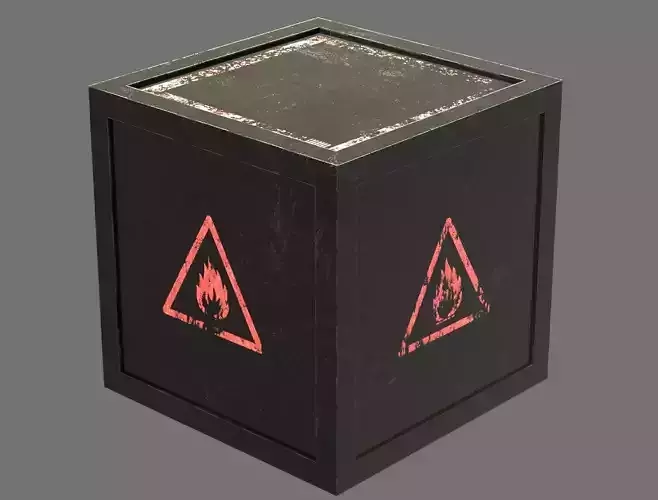 Explosive box Low-poly 3D model