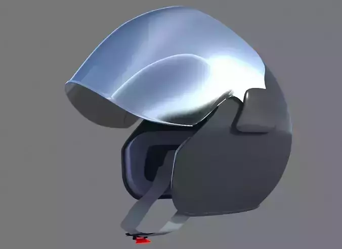 basic motor bike helmet high poly 3D model