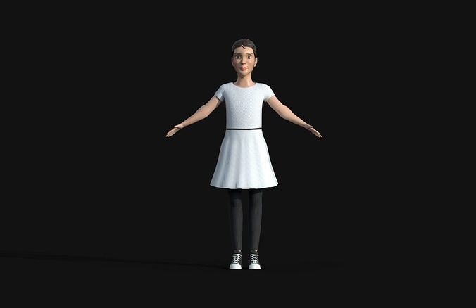 Fearless Girl 3D Model Low-poly 3D model