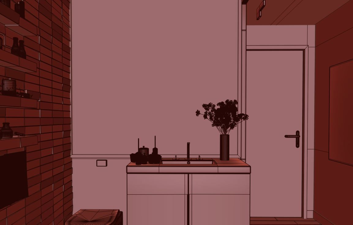 Bathroom Wc Modern Luxurious elegant cozy Granite Interior scene 3D model_8