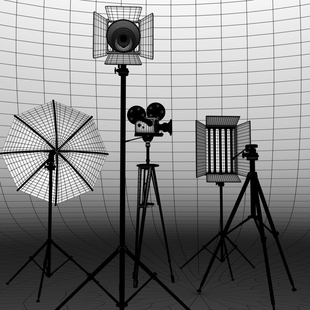 photography studio objects Free 3D model_3
