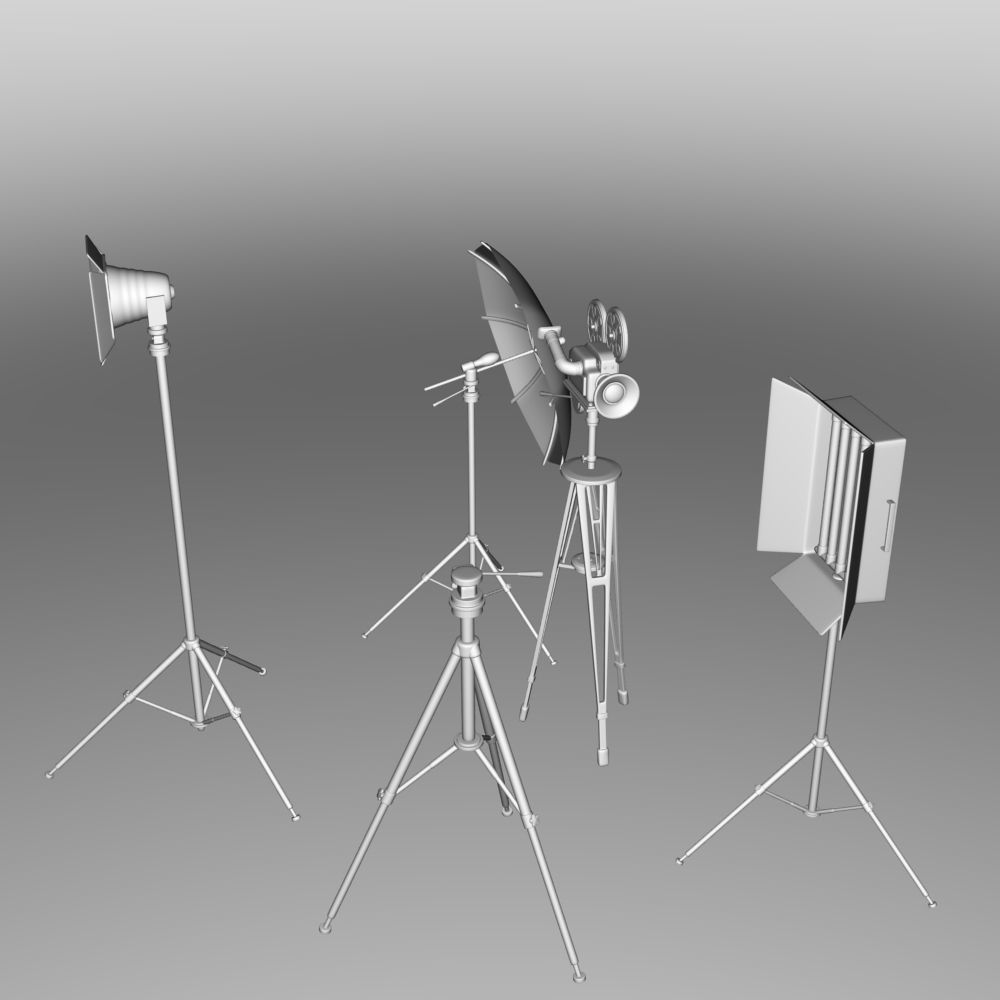 photography studio objects Free 3D model_1