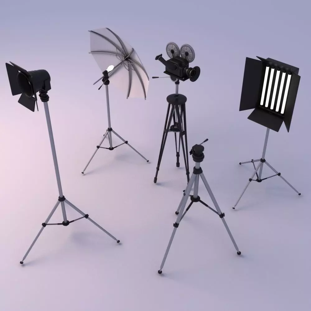 photography studio objects Free 3D model_0