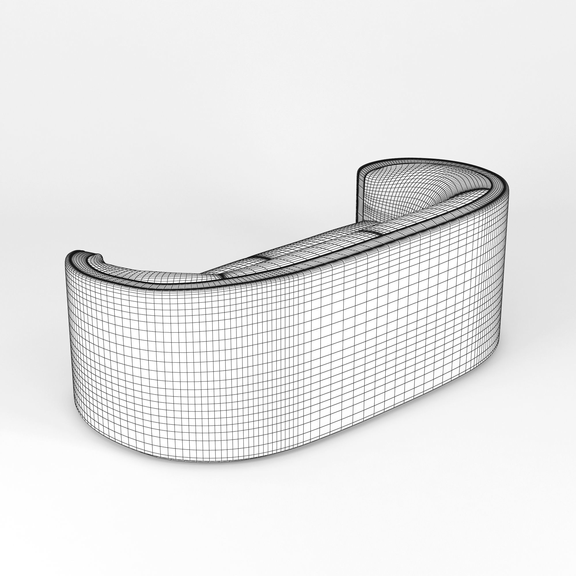 Sofa orange 3D model_5